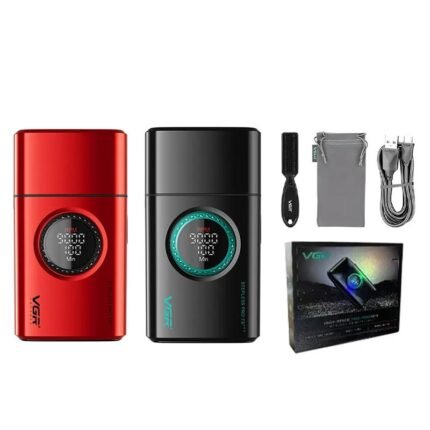 High-End Men’s Shaver Alloy Reciprocating Three Blade Shaver LED Intelligent Digital Display 9000 Speed Hair Trimmer