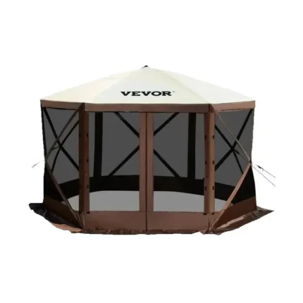 Pop-up Camping Gazebo Camping Canopy Shelter 6 Sided 12′ x 12′ / 10′ x 10′ Sun Shade Tents & Canopies Camping & Hiking