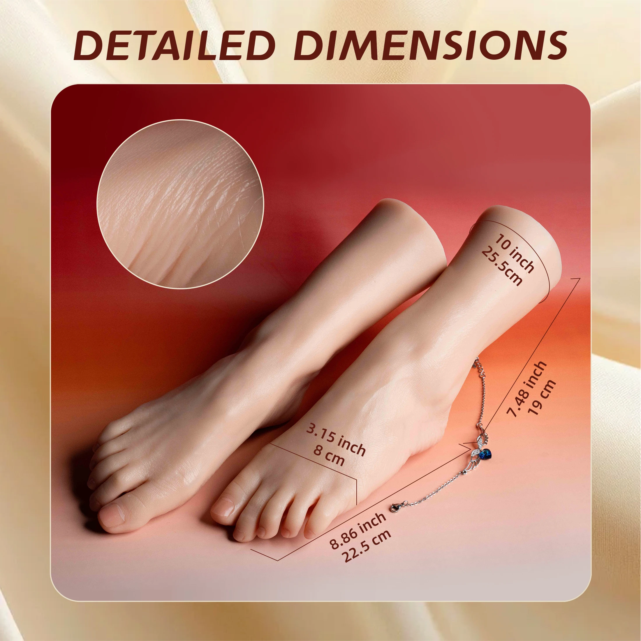 Silicone Feet Model Realistic Fake Foot Female Mannequin Display Jewerly Sandal Shoe Sock Art Sketch Nail - Image 4