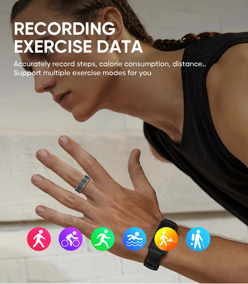 Smart Ring Heart Rate Blood Pressure Blood Oxygen Sleep Monitoring Step Counting Activity Tracking Shared Waterproof Ring - Image 2