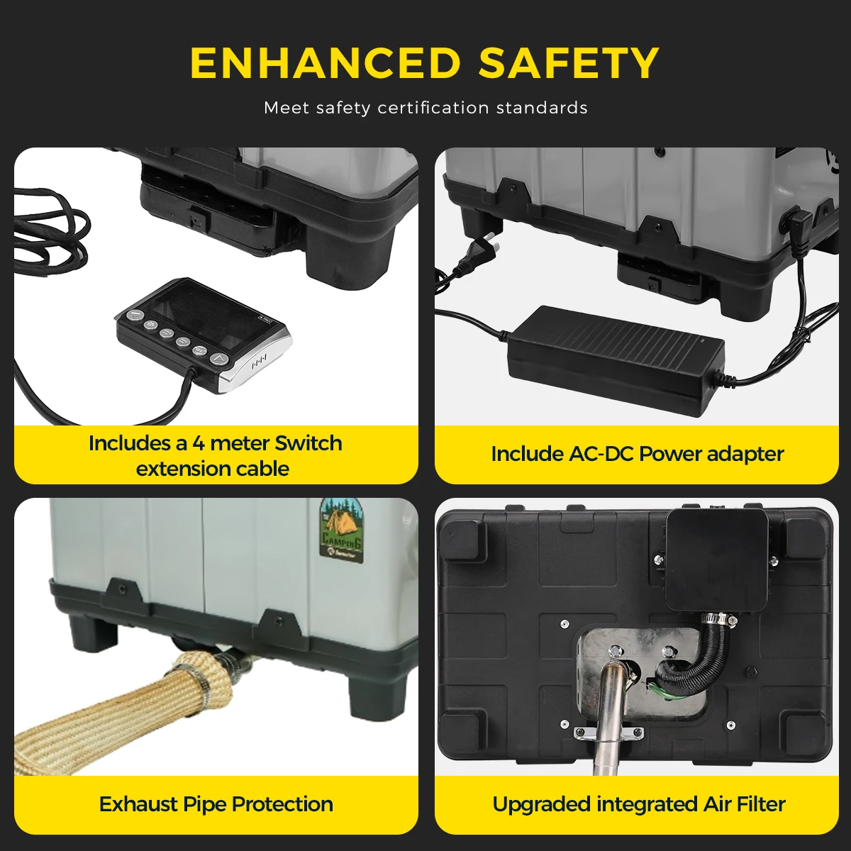 8KW 12V/24V/230V Diesel Air Heater LCD and Bluetooth APP w/ Auto Start-Stop Adaptive Plateau Parking Heater For Car RV Camper - Image 6