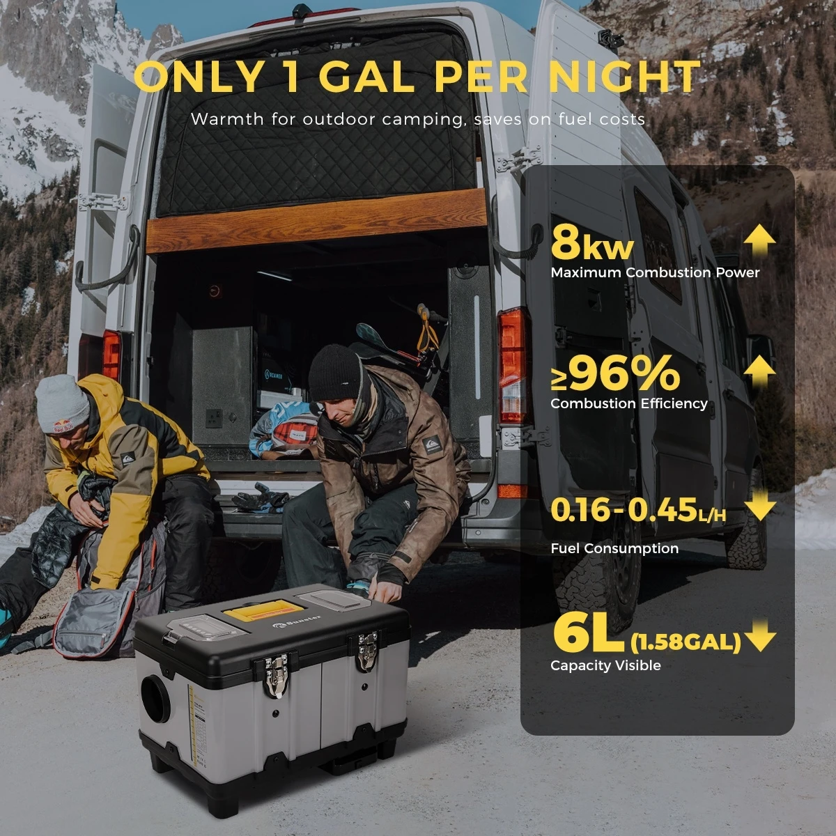 8KW 12V/24V/230V Diesel Air Heater LCD and Bluetooth APP w/ Auto Start-Stop Adaptive Plateau Parking Heater For Car RV Camper - Image 4