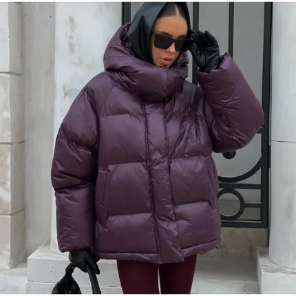 Casual Waist-cinching Thicken Cotton Coat Women Fashion Hooded Zipper Lace Up Long Sleeve Coats 2025 Winter Warm Lady Outerwears