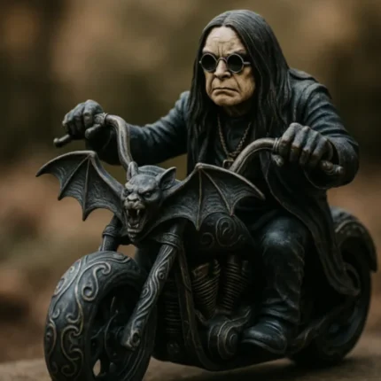 Ozzy Osbourne Knight Figure Ozzy Osbourne Skull Figurine Resin Statue Halloween Gothic Desktop Decoration Rock Music Fan Gifts