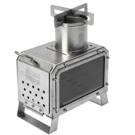 Wood Burner Stove Portable Firewood Square Stove Stainless Steel Outdoor Fire Heater Stove Picnic Hiking Camping