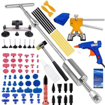 97pcs Car Body Paintless Dent Repair Tools Dent Repair Kit Auto Hail Pit Dent Puller Glue Puller Tabs Removal tools for auto workshop