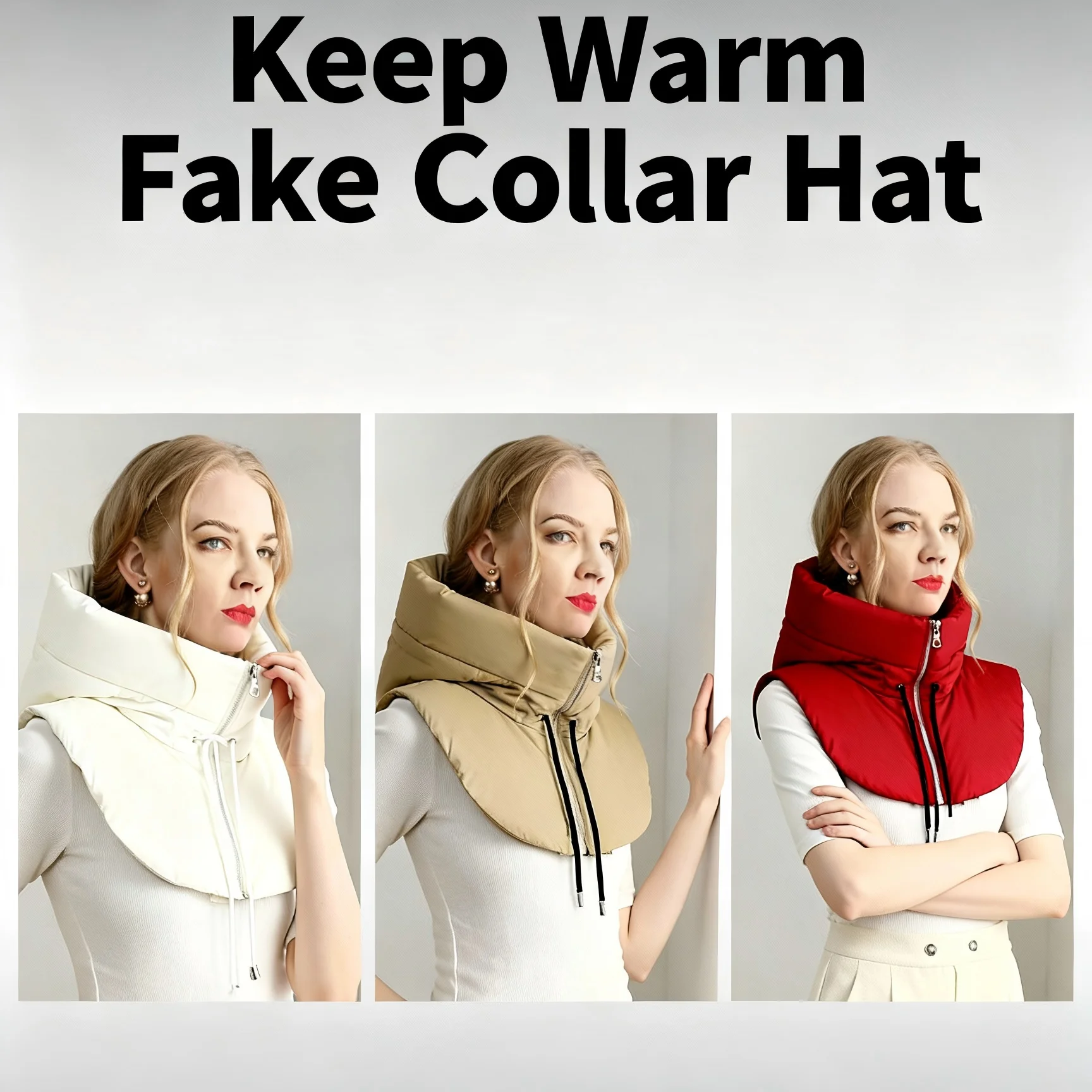 Ultralight Down Hooded Hats Drawstring Removable Neck Cover Scarf Balaclava Hat Zippper Coat Short Tank Top Women’s - Image 6