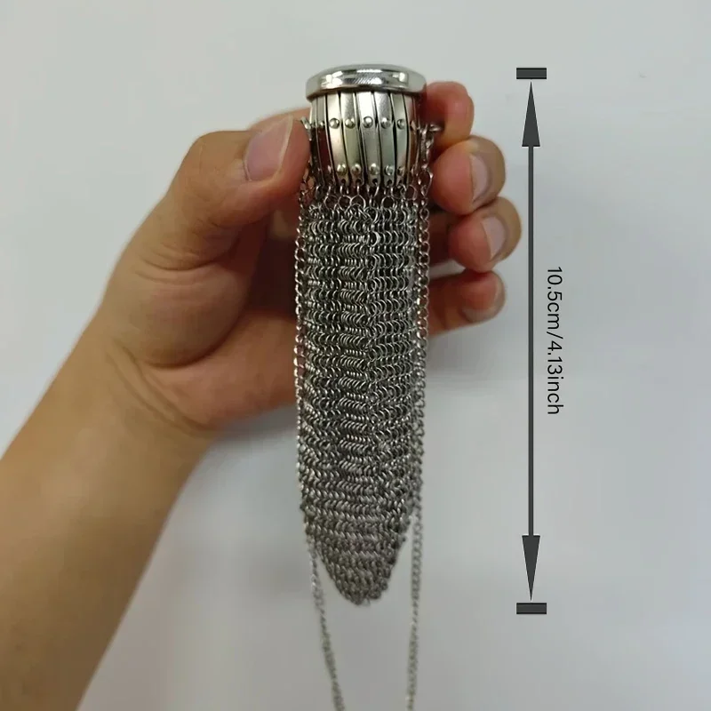 Handmade British Change Purse Victoria Era Pure Silvery Twist Cap Top Mesh Belt Mini Vintage Double Coin Purse Rare Collection - Image 2