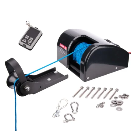 Electric Anchor Winch Saltwater Pontoon Boat Anchor Winch Wireless Remote Control Kit 25 LBS