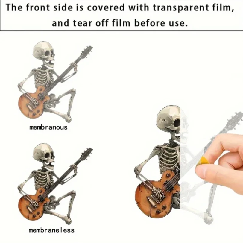 Rock Style Skull Guitar Car Ornaments Spring Swing Creative Decoration 2D Car Personalized Decoration Small Objects - Image 6