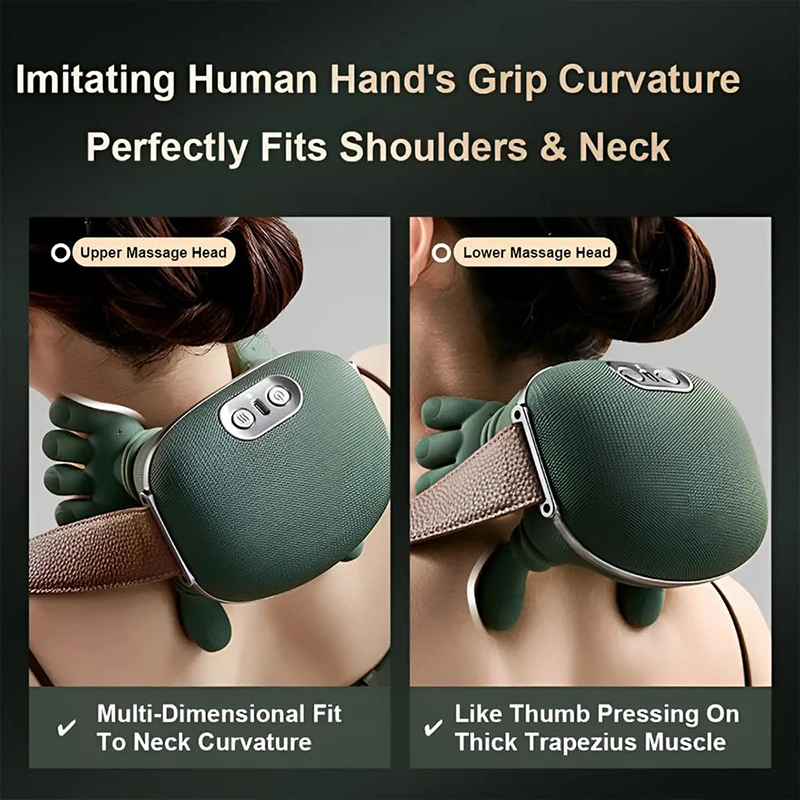 Bionic Neck Shoulder Massager N7 Kneading Massager Shawl 3-Level Modes Neck Cervical Waist Leg Body Muscles Massage Pillow - Image 3