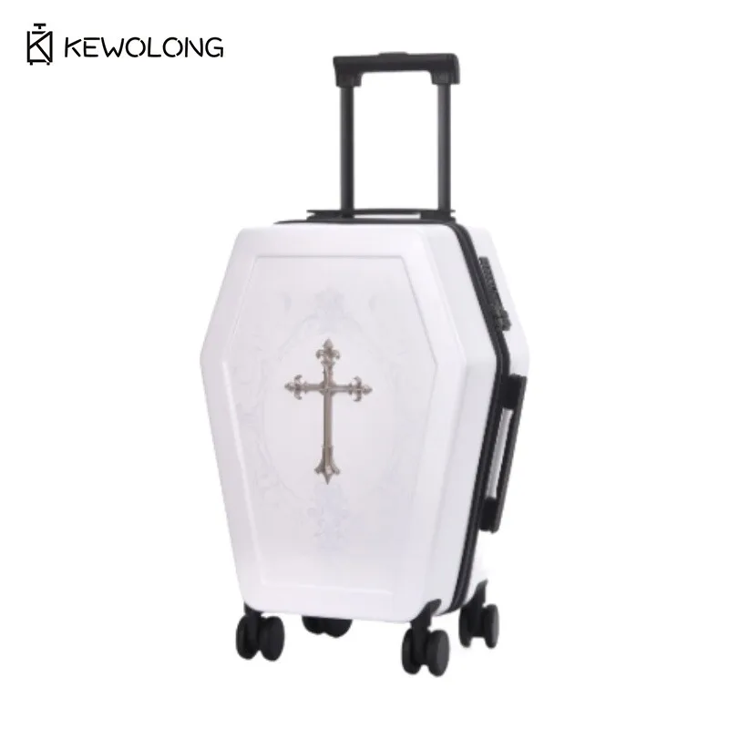 Unique design Gothic Coffin suitcase Halloween travel bag Black retro trunk Vampire themed suitcase Dark aesthetic luggage - Image 5