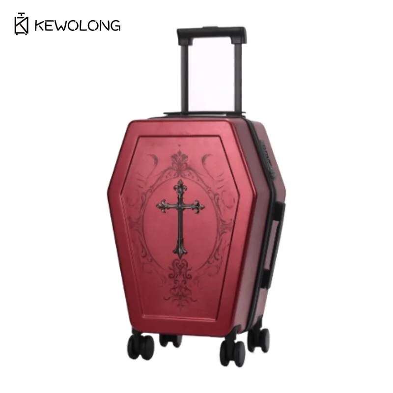 Unique design Gothic Coffin suitcase Halloween travel bag Black retro trunk Vampire themed suitcase Dark aesthetic luggage - Image 4