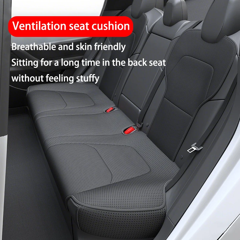 For Tesla ModelY Juniper PU Seat Cushion Ventilation Comfortable, Four Seasons Universal Split Single Sitting Back row Set - Image 5