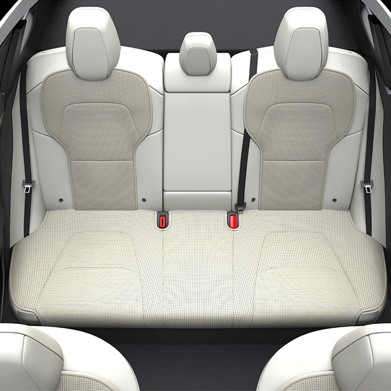 For Tesla ModelY Juniper PU Seat Cushion Ventilation Comfortable, Four Seasons Universal Split Single Sitting Back row Set