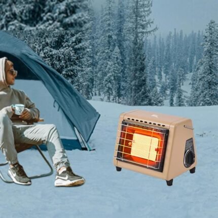 Portable Tent Heater 1500W Outdoor Space Butane Heater with Control Valve Infrared Ray Patio Heater for Camping Winter