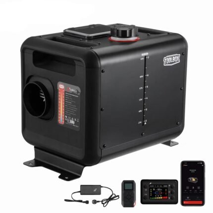 Hcalory Toolbox Max Diesel Air Heater 8KW, 100-240V AC & 12/24V DC Diesel Auxiliary Heater with 7.5L Fuel Tank & CO Alarm Sensor