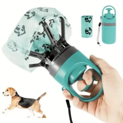 Portable Water Bottle Shaped Dog Poop Scooper & Waste Bag Holder – Touch-Free Pet Cleanup
