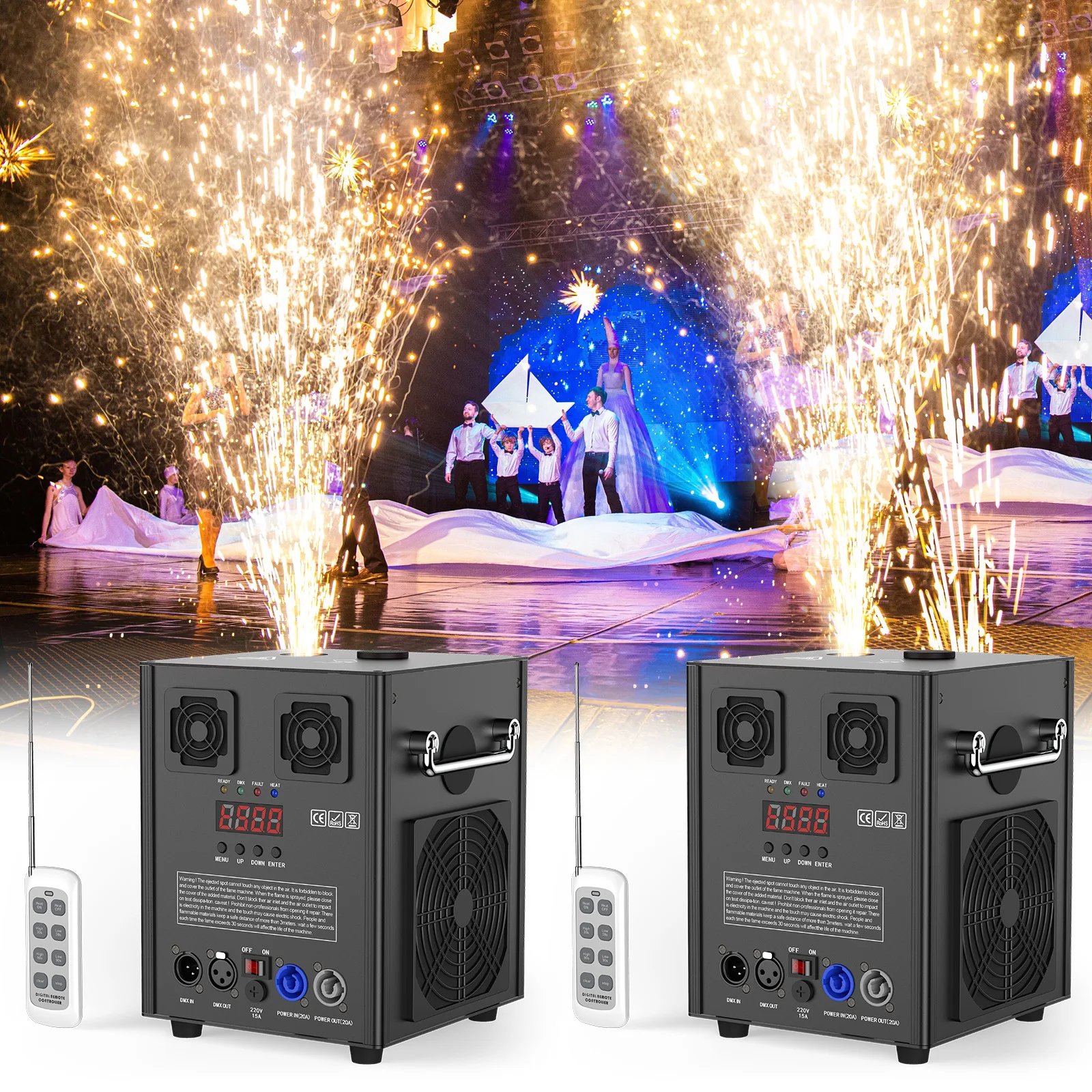 700W Cold Sparks Machine with Flightcase Indoor/Outdoor Electronic Flower Spraying Machine Fire-work Machine Christmas - Image 2