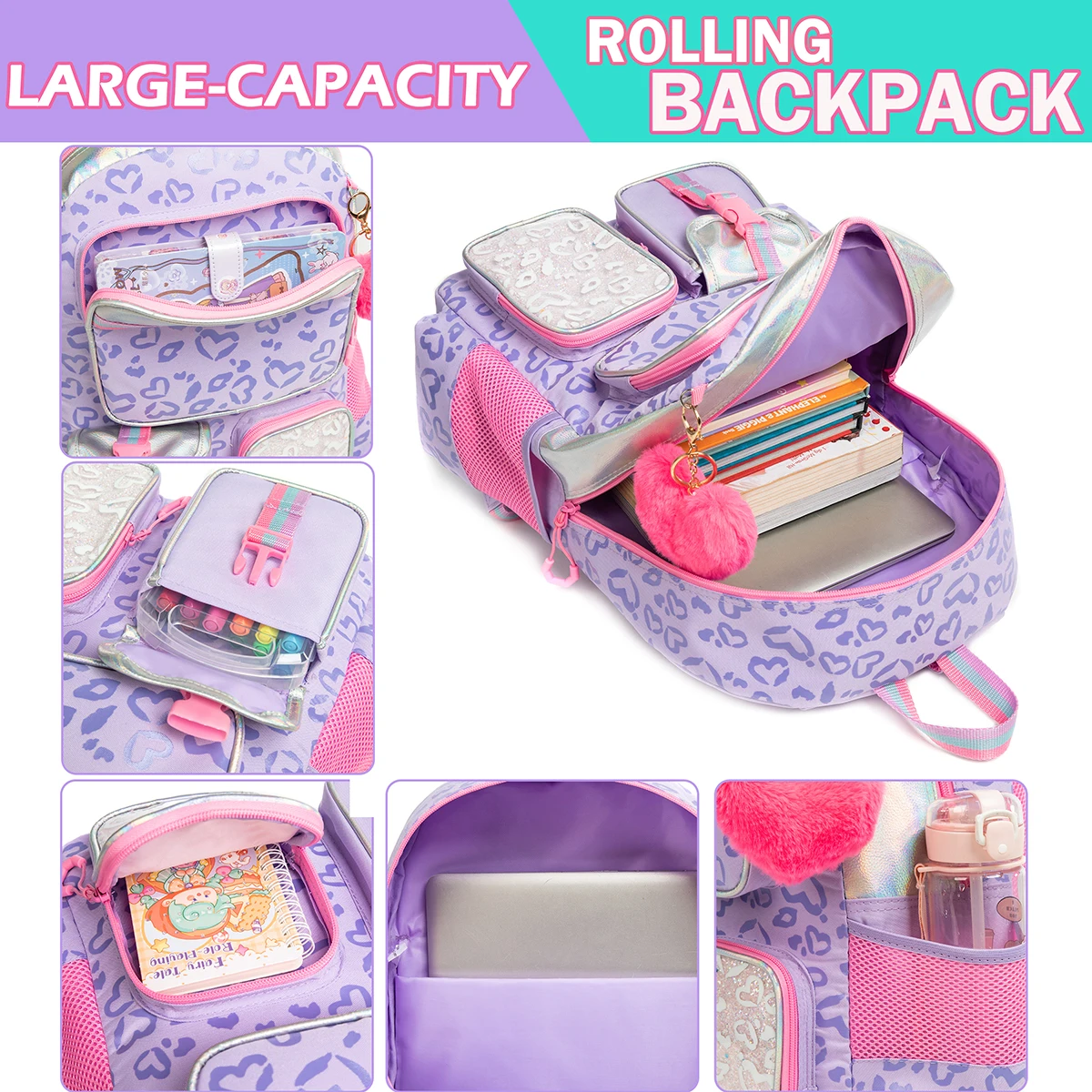Meetbelify Backpack for Girls Schoolbag Aesthetic Backpack for Elementary Student Teen Girls Bookbag with Lunchbox and Penbag - Image 5