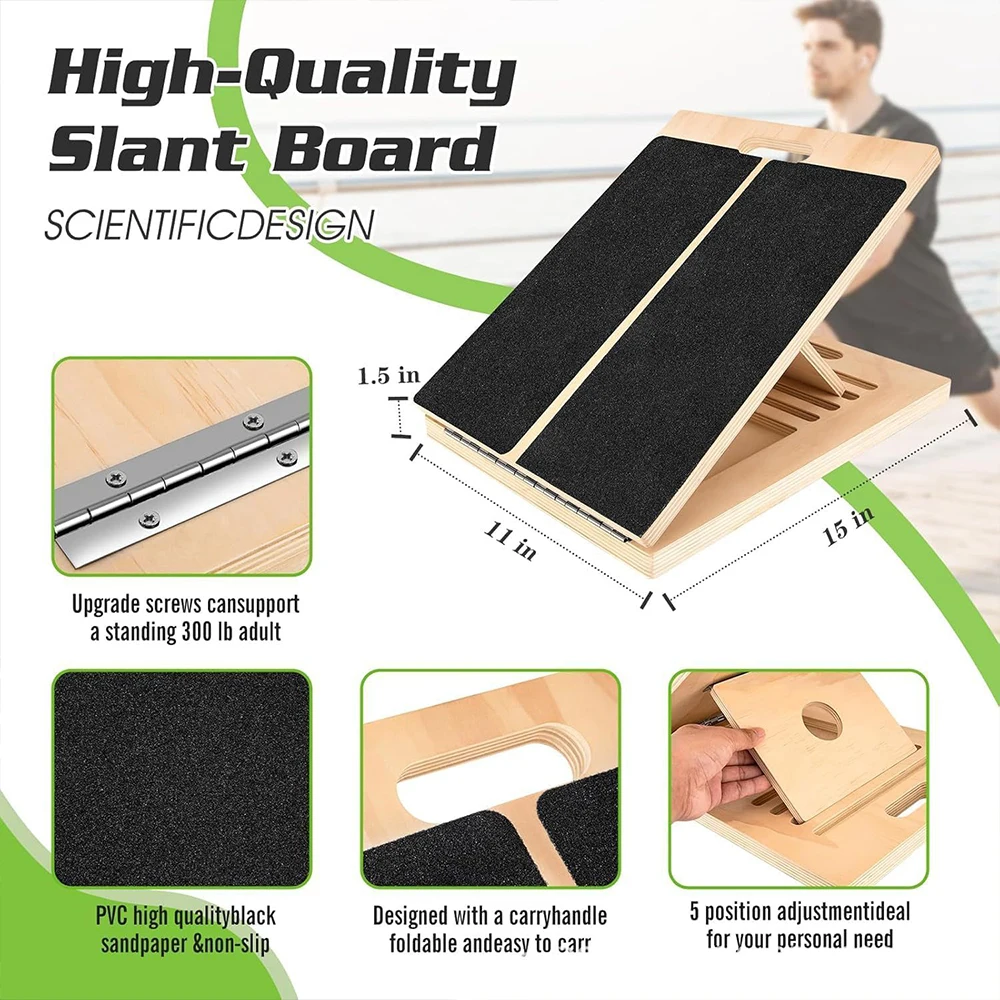 Foldable Wooden Incline Board Adjustable Calf Ankle Stretcher Plyometric Home Stretching Balance Training Fitness Equipment - Image 3