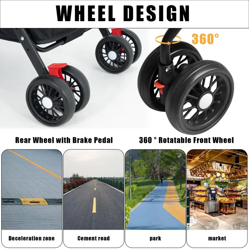 Pet Stroller Dogs Cats Teddy Bear Baby Stroller Small Pet Stroller Light and Foldable Suitable Outdoor Travel Dog Cat Supplies - Image 6