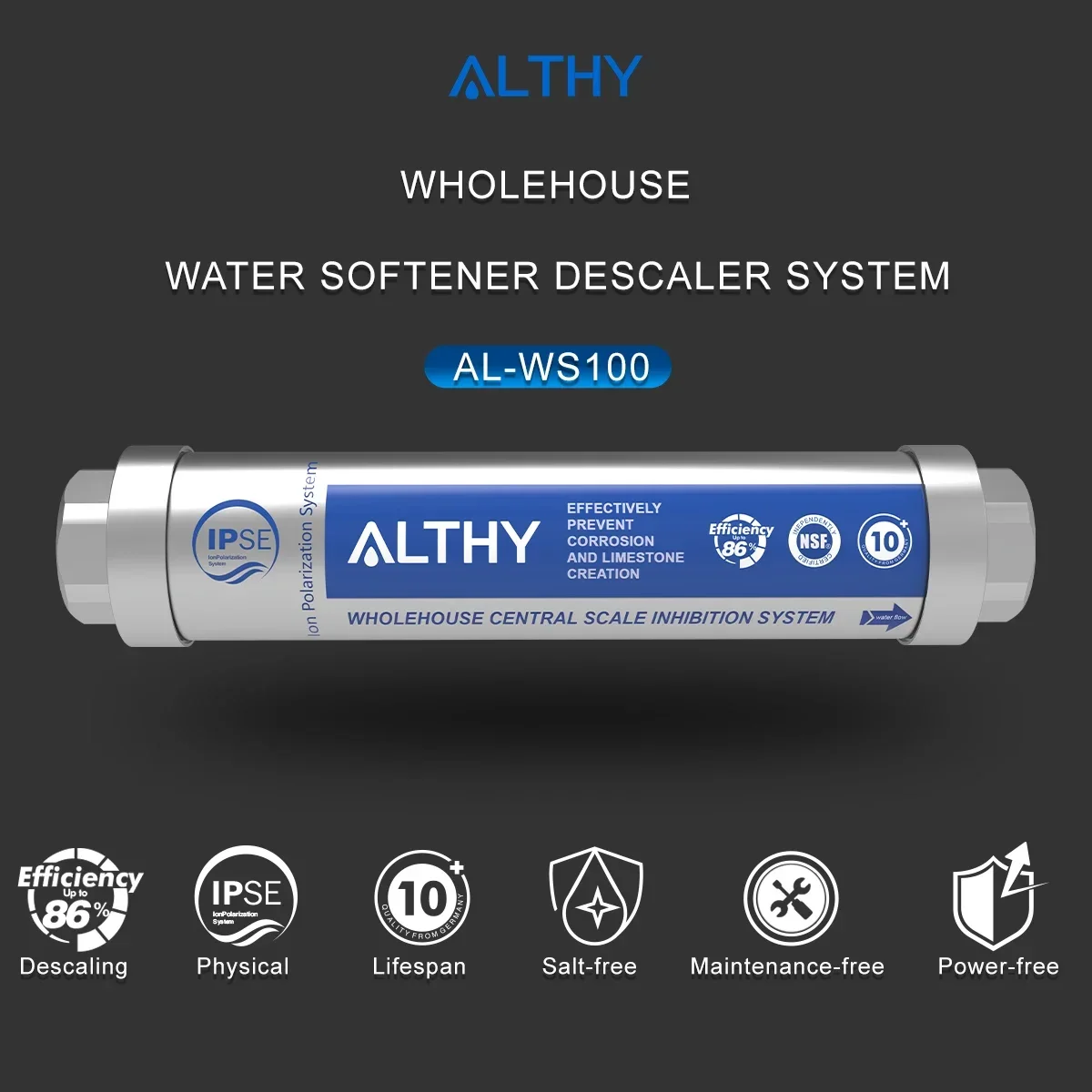 AL-WS100 Whole House Water Descaler Scale Inhibition Softener System Machine Anti Limescale Corrosion & Hard water - Image 2