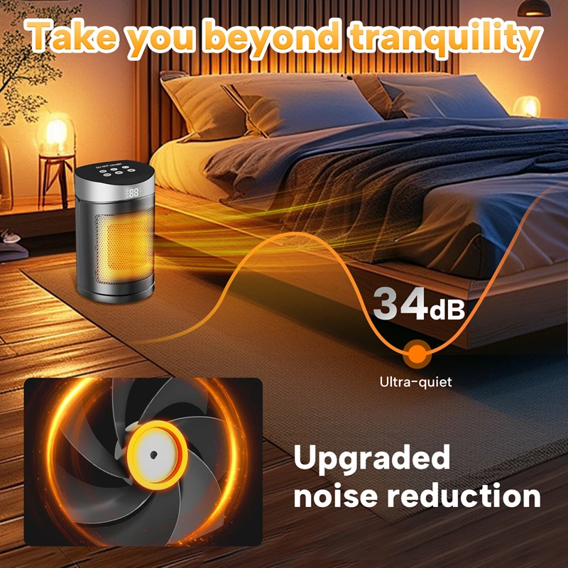 Electric Heater 1500W Space Heater Indoor Energy Saving Hot Air Heater With Remote Control Timer Warmer For Office Home - Image 5