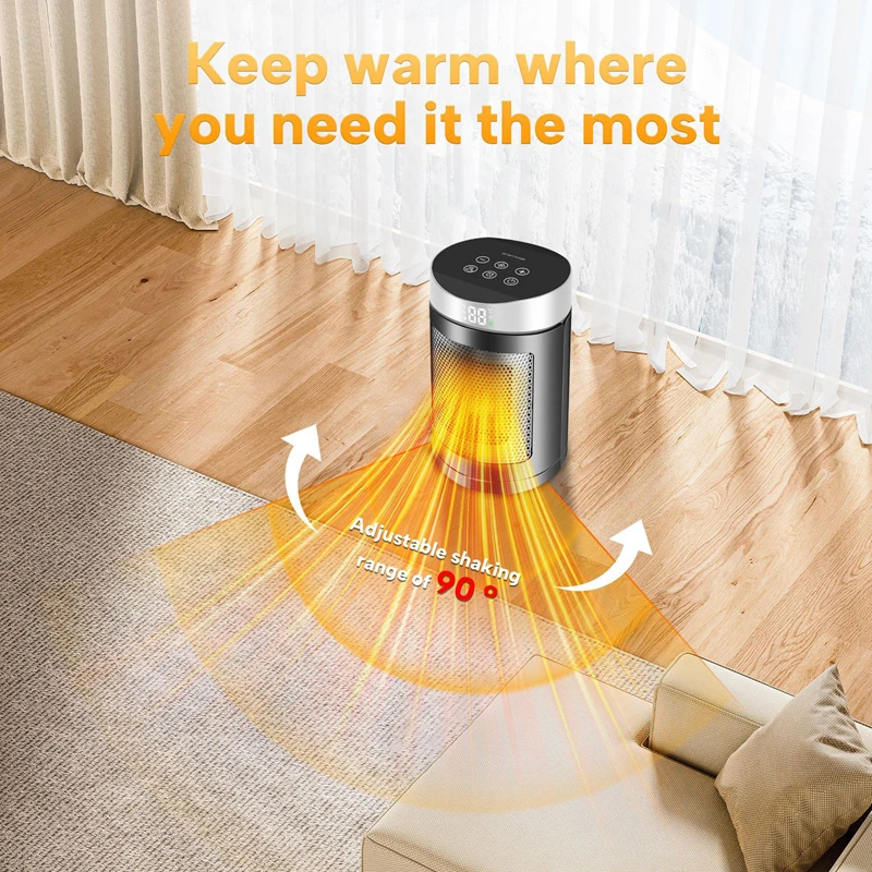 Electric Heater 1500W Space Heater Indoor Energy Saving Hot Air Heater With Remote Control Timer Warmer For Office Home - Image 4