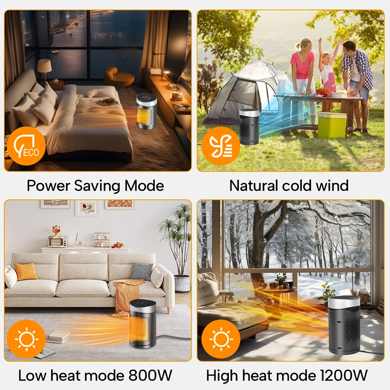 Electric Heater 1500W Space Heater Indoor Energy Saving Hot Air Heater With Remote Control Timer Warmer For Office Home - Image 6