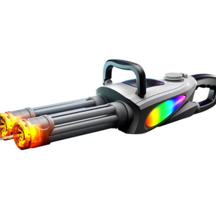 Electric Gatling Water Gun Toy With Rotating Gun Barrel Lights Big Capacity Water Pistol Spray Blaster Pool Toys for Kids Adult