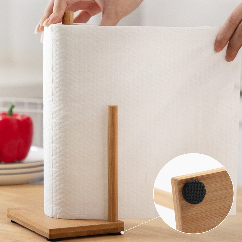 Wooden Paper Towel Stand with 2 Rods - Image 3
